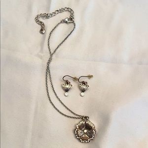 Brighton flower/heart necklace and earrings